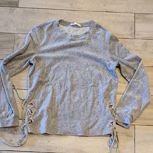 🐧 Forever 21 Velour Ribbon Bow tie sweater☀️🌷 💧 💕 🍂 🍎🍋🧁🎀🦄🪻🐠🍓🦉